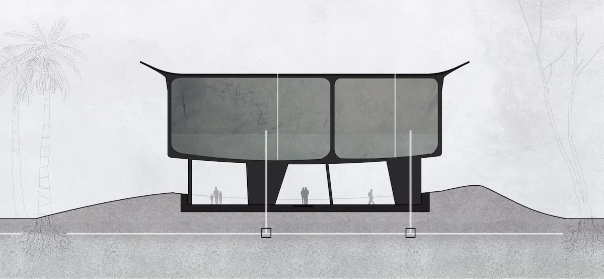 Section: large retention tank as civic infrastructure element
