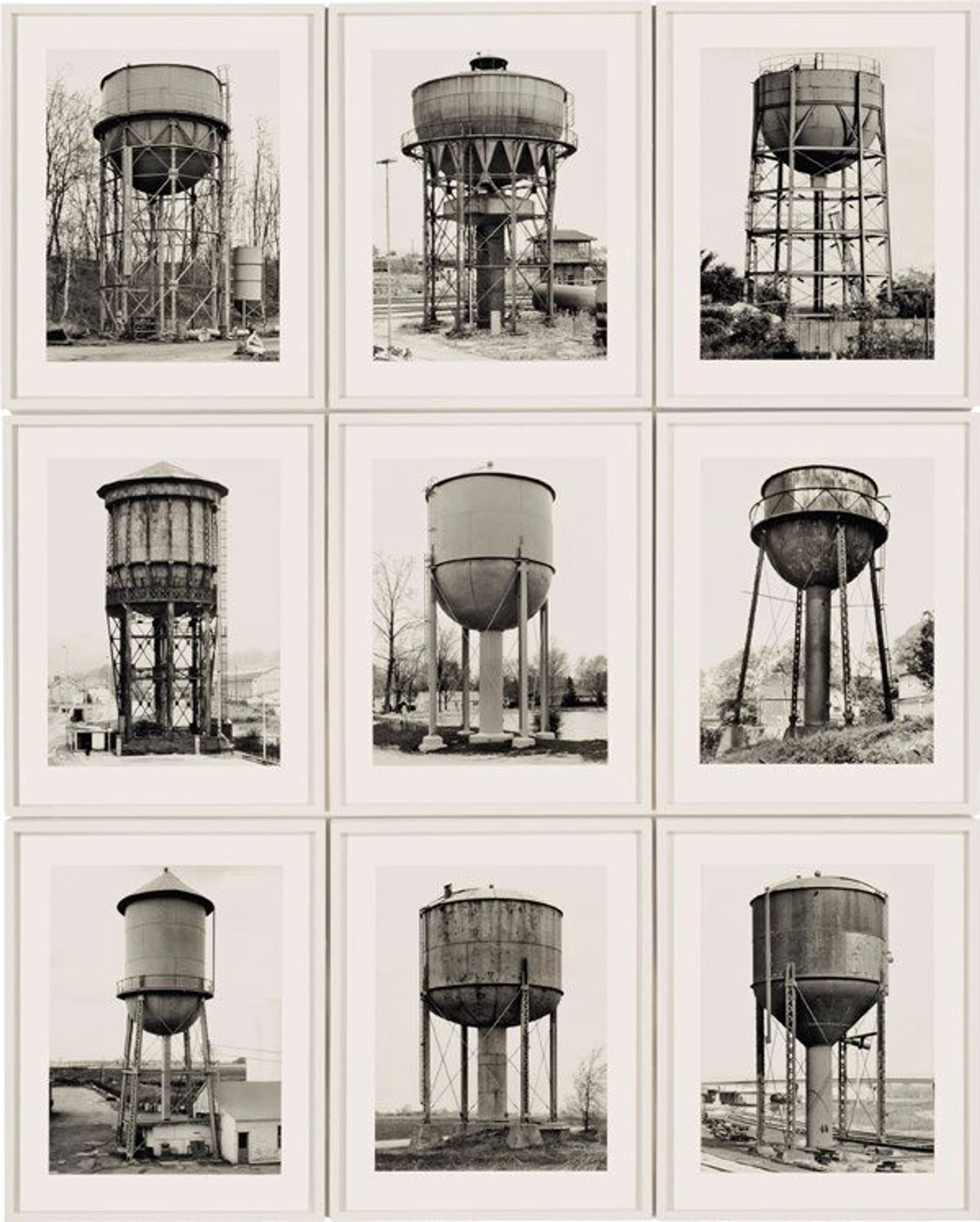 Bernd and Hilla Becher, Water Towers — visual precedent