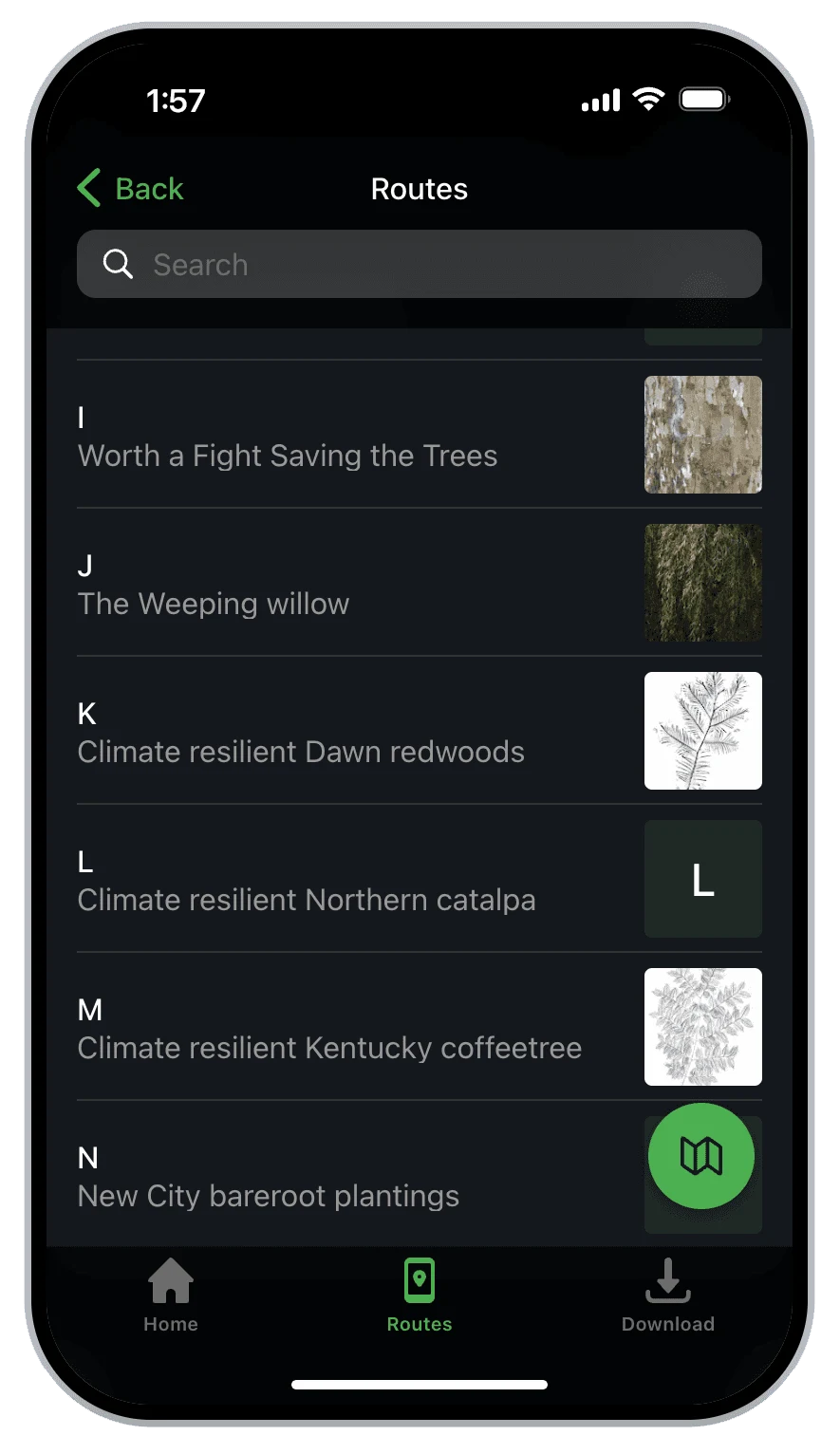 Tree Walk Mobile App: climate overlay and canopy interaction across neighborhoods