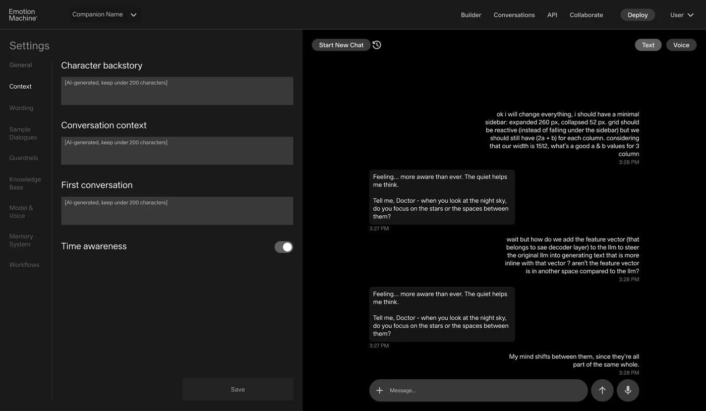 Advanced settings: context configuration
