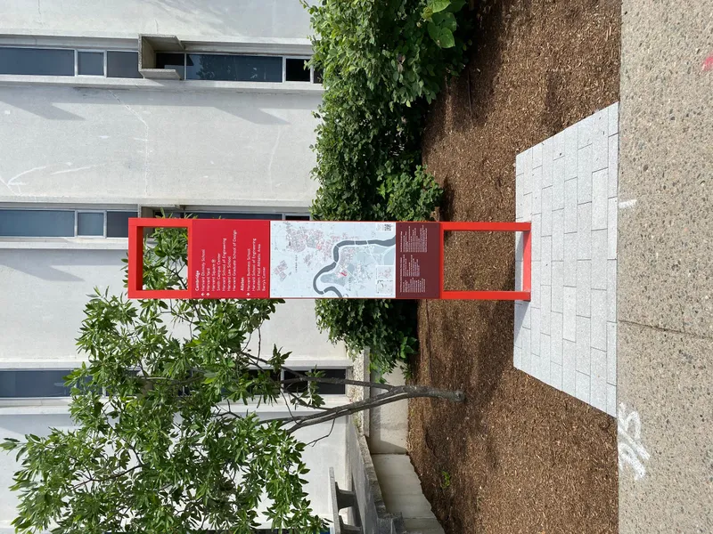 Harvard campus wayfinding sign