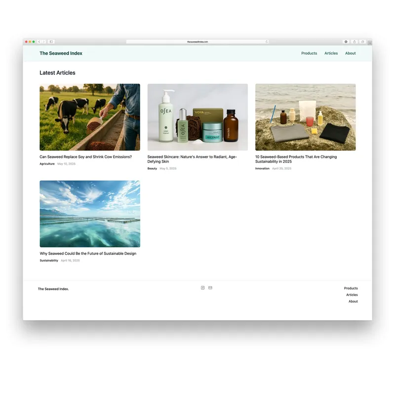 Seaweed Index articles section